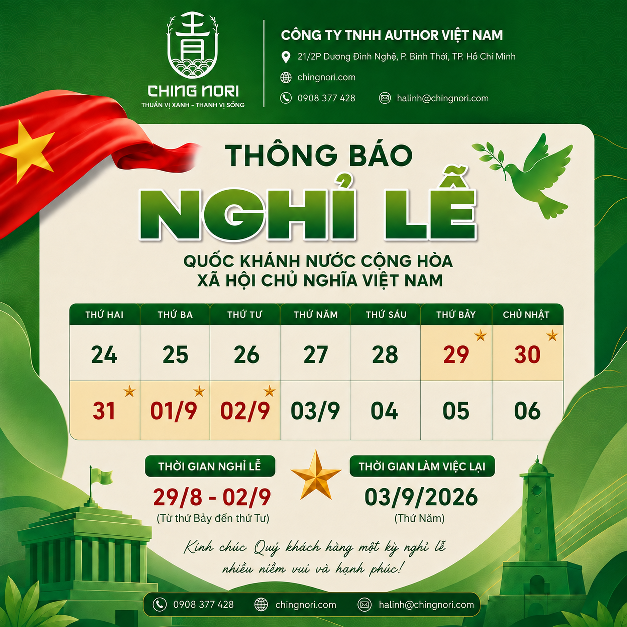 le quoc khanh nuoc viet nam